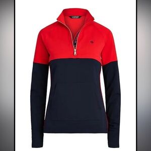 Lauren Ralph Lauren Active Leah Half Zip Waffle Knit Pullover Size Medium